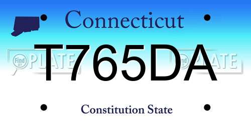 T765DA Connecticut License Plate