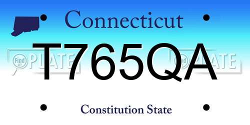 T765QA Connecticut License Plate