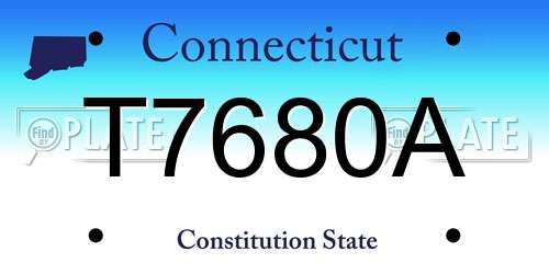 T7680A Connecticut License Plate