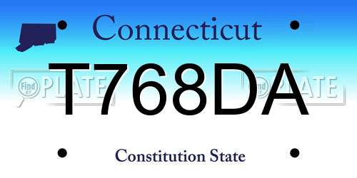T768DA Connecticut License Plate