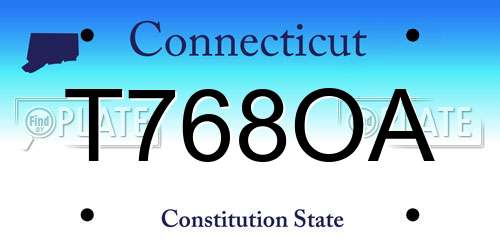 T768OA Connecticut License Plate