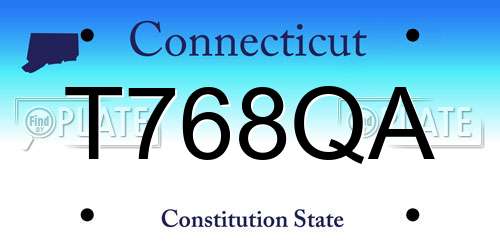 T768QA Connecticut License Plate
