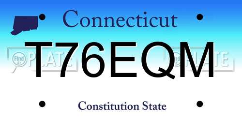 T76EQM Connecticut License Plate
