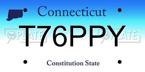 T76PPY Connecticut License Plate