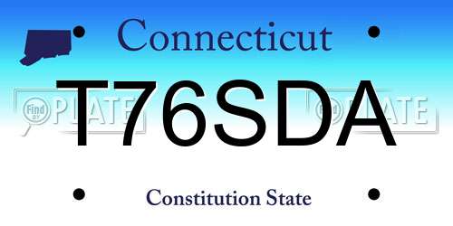 T76SDA Connecticut License Plate
