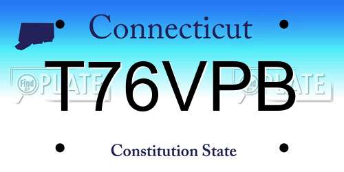T76VPB Connecticut License Plate