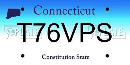 T76VPS Connecticut License Plate
