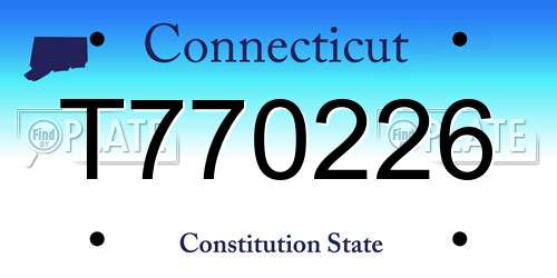 T770226 Connecticut License Plate