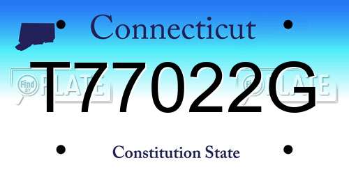 T77022G Connecticut License Plate