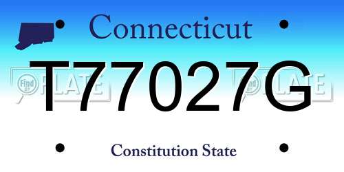 T77027G Connecticut License Plate