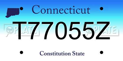 T77055Z Connecticut License Plate
