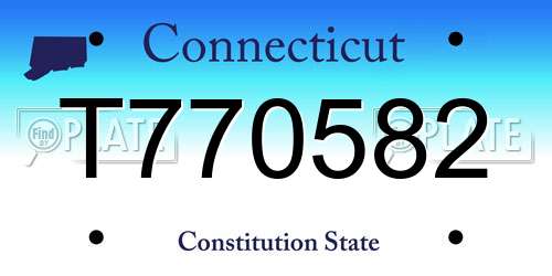 T770582 Connecticut License Plate