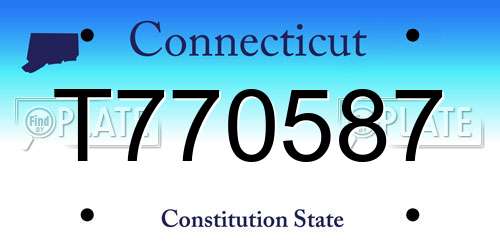 T770587 Connecticut License Plate