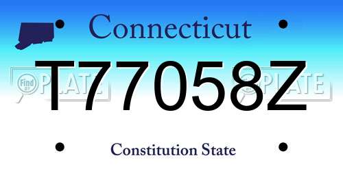 T77058Z Connecticut License Plate