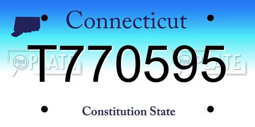 T770595 Connecticut License Plate