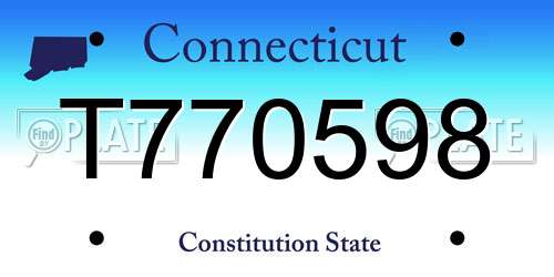 T770598 Connecticut License Plate