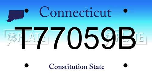 T77059B Connecticut License Plate