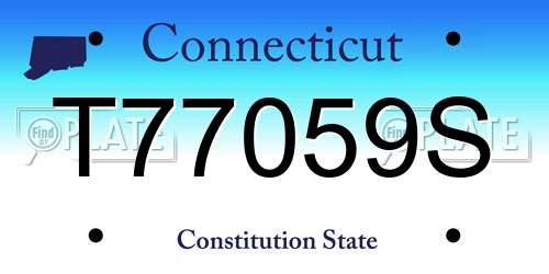T77059S Connecticut License Plate