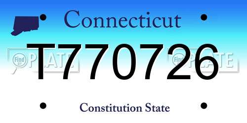 T770726 Connecticut License Plate