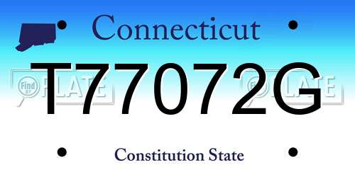 T77072G Connecticut License Plate