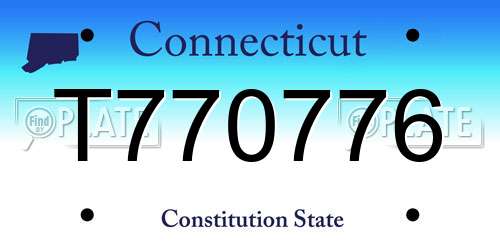 T770776 Connecticut License Plate