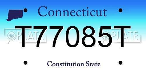 T77085T Connecticut License Plate