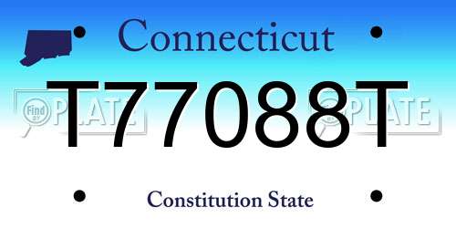 T77088T Connecticut License Plate