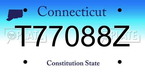 T77088Z Connecticut License Plate
