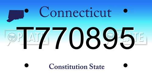 T770895 Connecticut License Plate