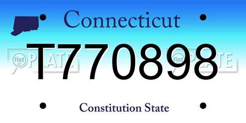 T770898 Connecticut License Plate