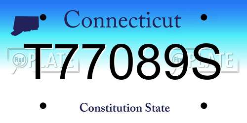 T77089S Connecticut License Plate