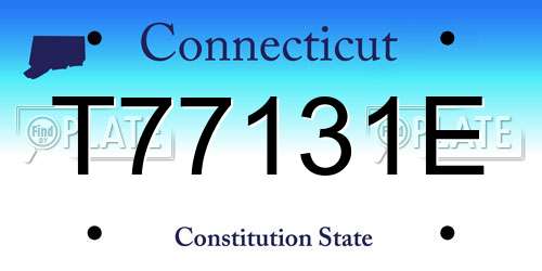 T77131E Connecticut License Plate