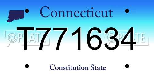 T771634 Connecticut License Plate
