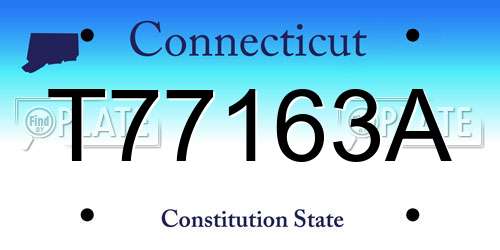 T77163A Connecticut License Plate