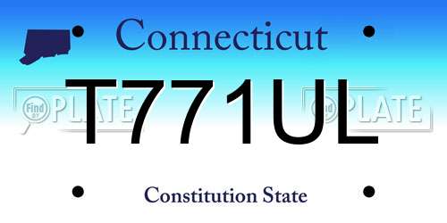 T771UL Connecticut License Plate