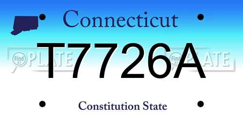 T7726A Connecticut License Plate