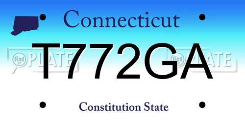 T772GA Connecticut License Plate