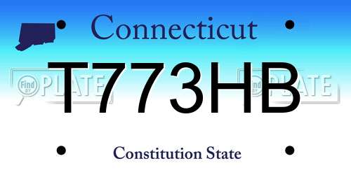T773HB Connecticut License Plate
