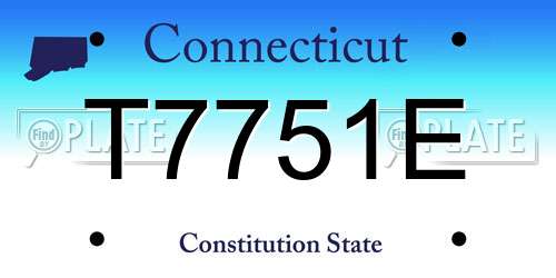 T7751E Connecticut License Plate
