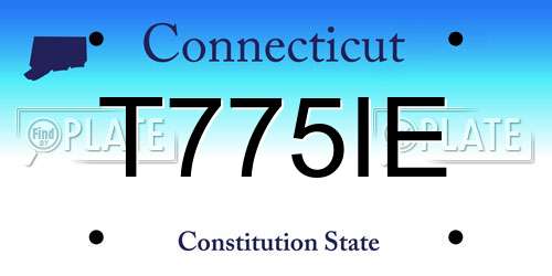 T775IE Connecticut License Plate