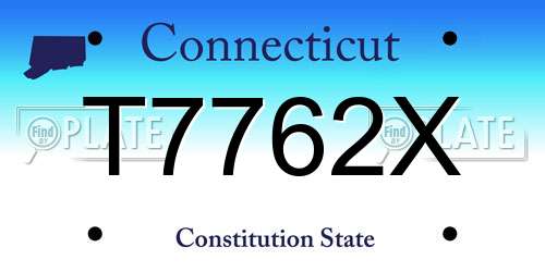 T7762X Connecticut License Plate