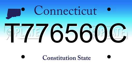 T776560C Connecticut License Plate