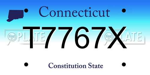 T7767X Connecticut License Plate