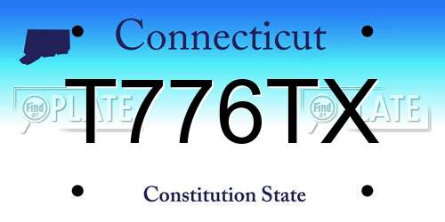 T776TX Connecticut License Plate