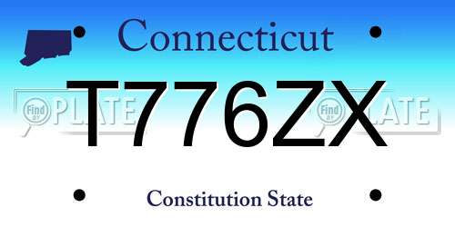 T776ZX Connecticut License Plate