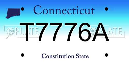T7776A Connecticut License Plate
