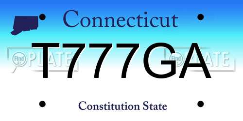 T777GA Connecticut License Plate