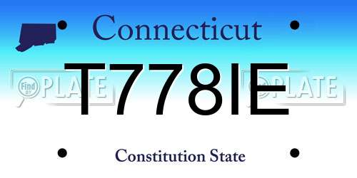T778IE Connecticut License Plate