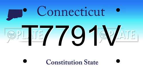 T7791V Connecticut License Plate