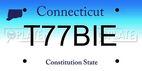T77BIE Connecticut License Plate